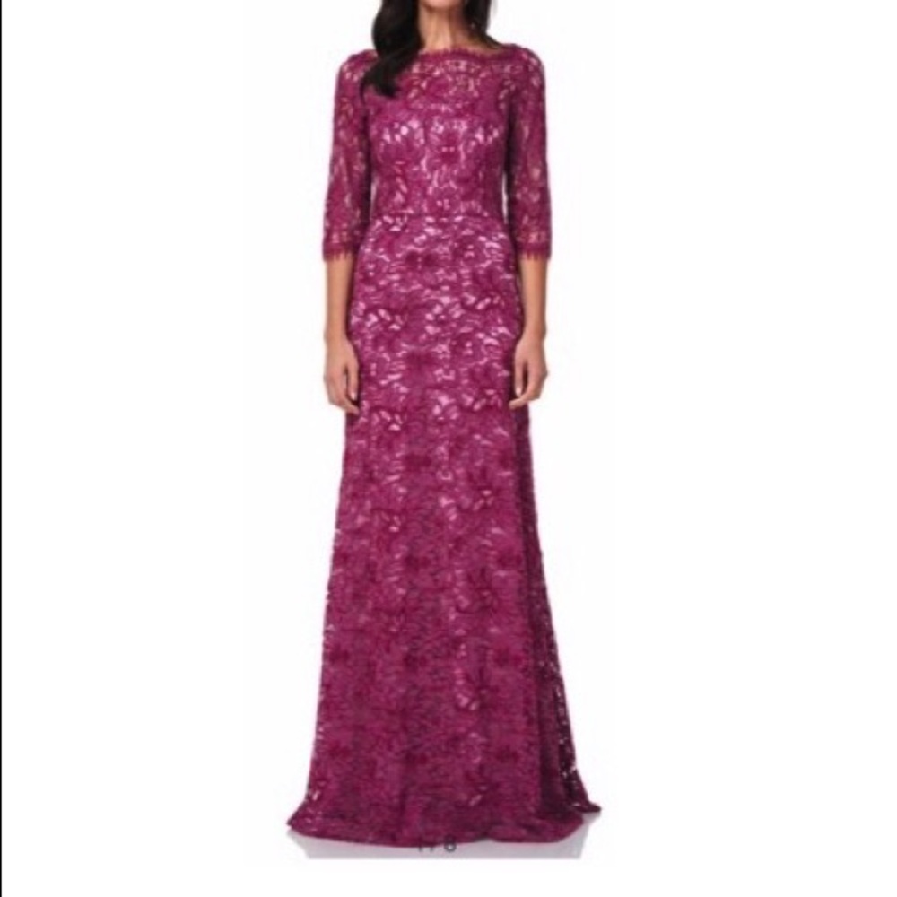 JS Collections maroon / mauve lace dress NWT